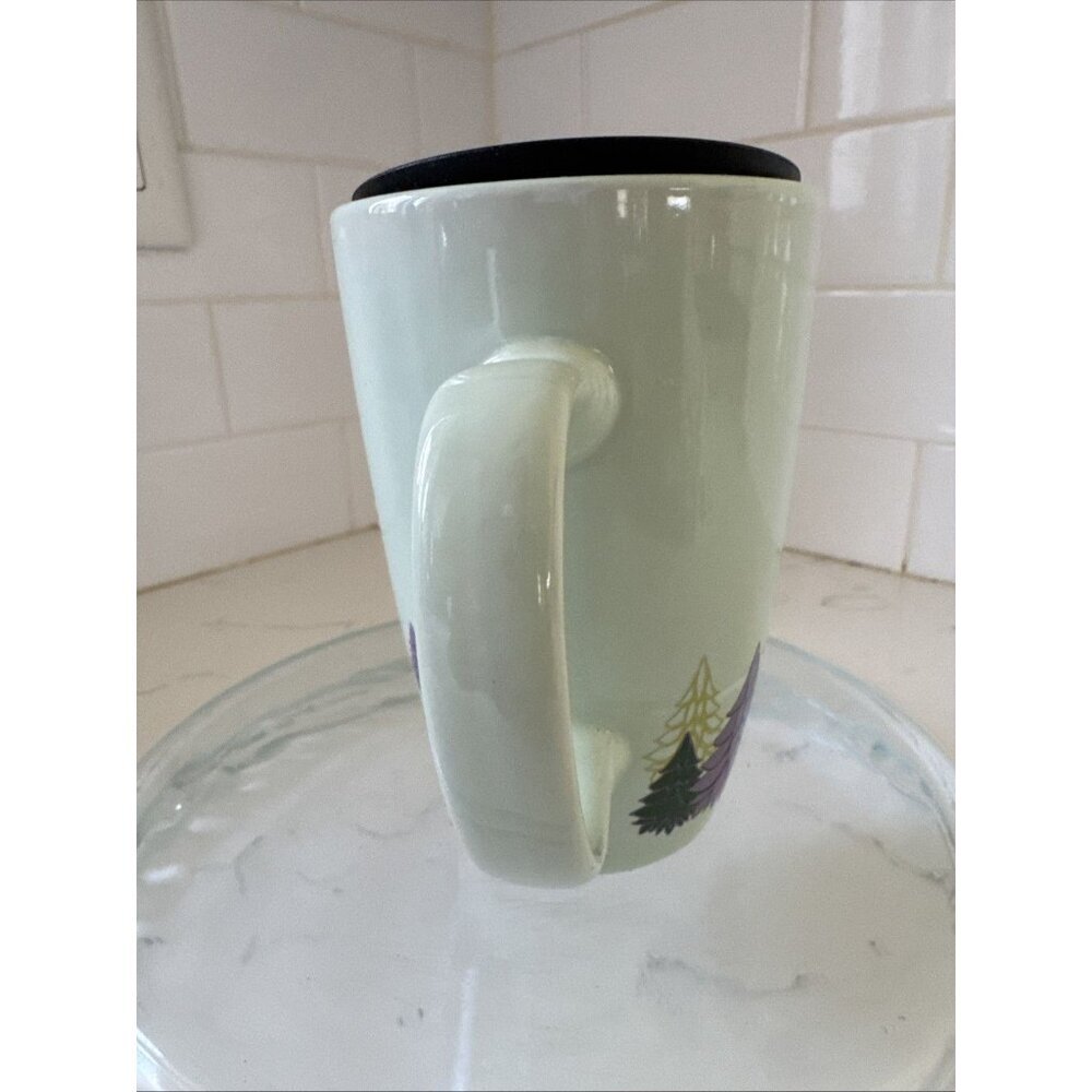Starbucks Christmas Coffee Mug 2020 Light Mint Green w/ Trees 12oz. PreOwned - Picture 3 of 11